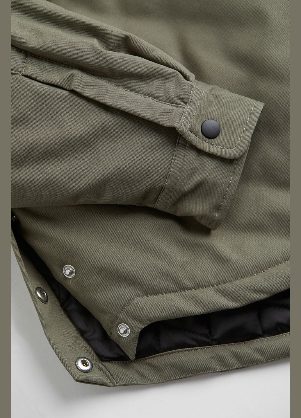 Оливковая (хаки) демисезонная куртка-рубашка H&M