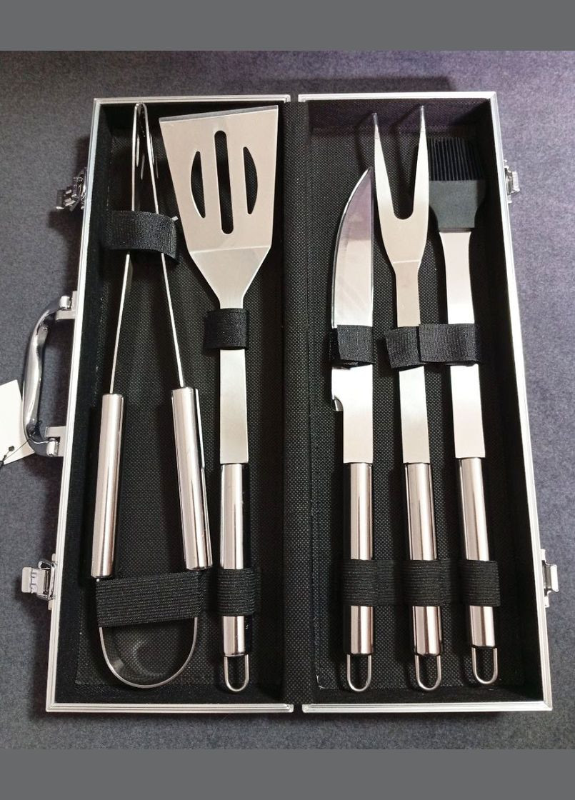 Набір для гриля та барбекю: 5 аксесуарів у кейсі - Для любителів BBQ - з нержавіючої сталі 2303 A-Plus (331863549)