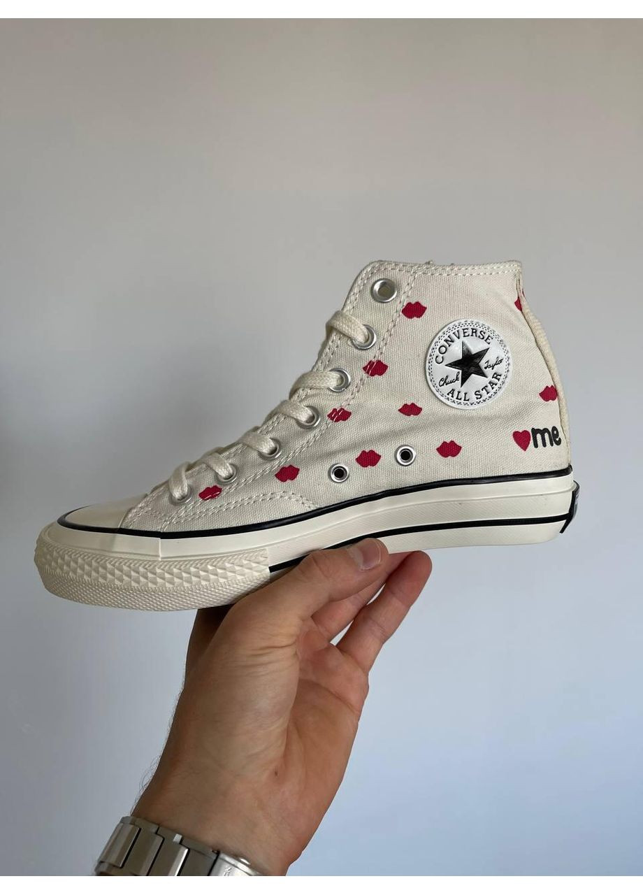 Білі Осінні кеди чоловічі converse chuck 70 embroidered lips white конверс No Brand
