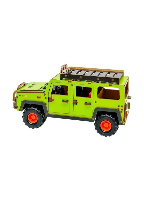 Дерев'яний 3D конструктор "Позашляховик" Puz-00951, 123 деталі PuzzleOK (370548882)