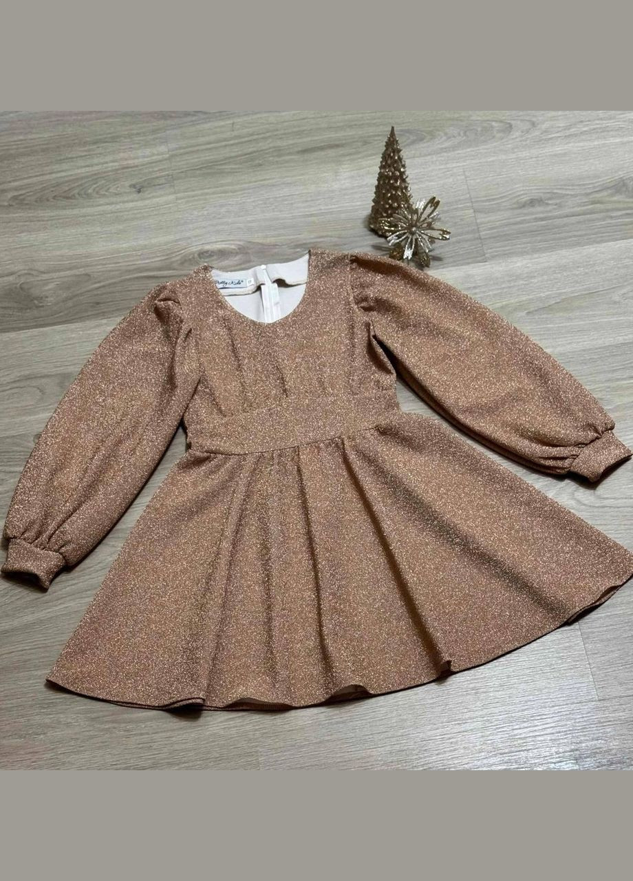 Золотиста ошатне дитяче плаття на дівчинку з люрексом No Brand (351502809)