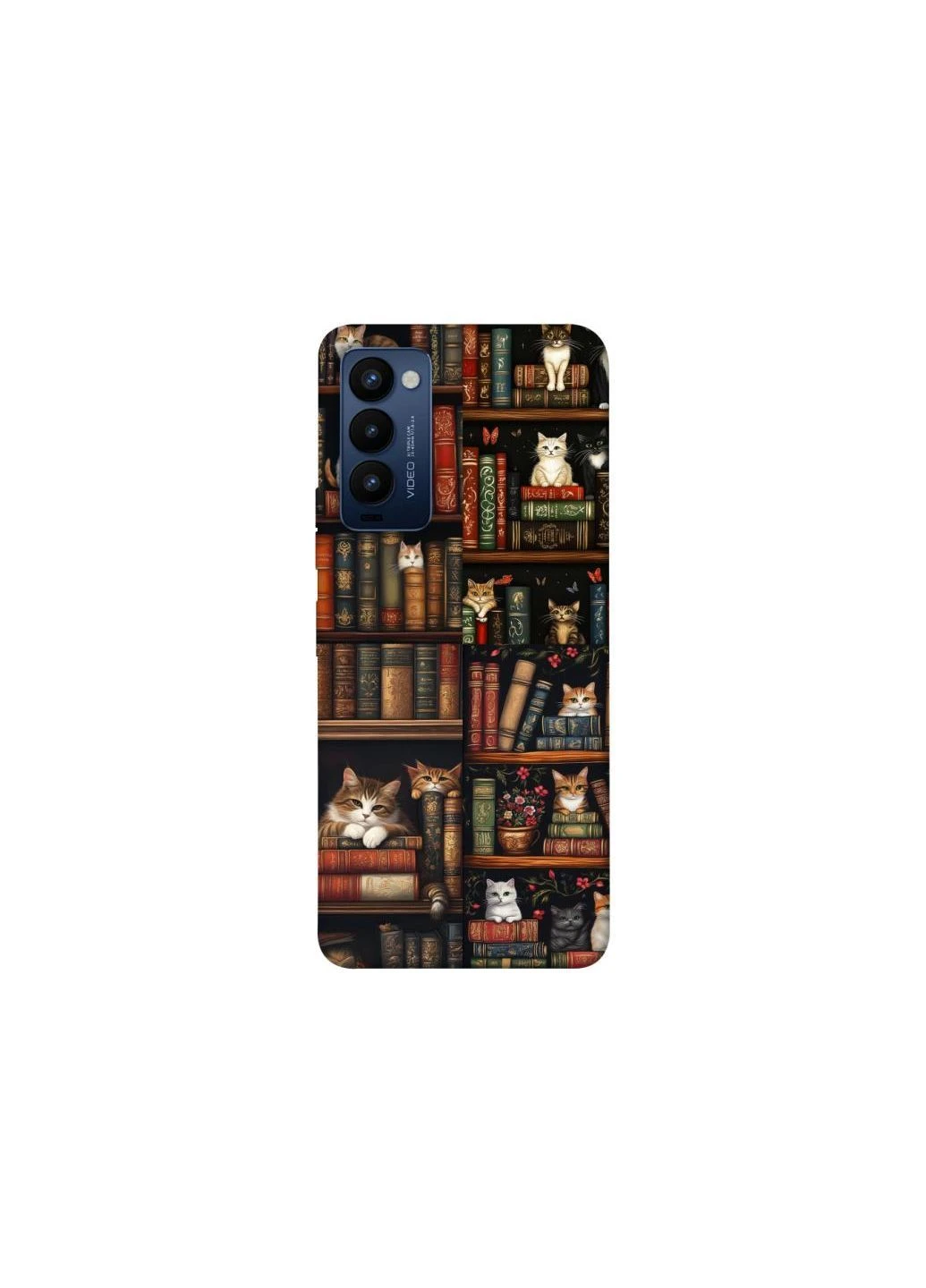 Чохол на TECNO Camon 18 Cats & Books Frontalka (376588430)