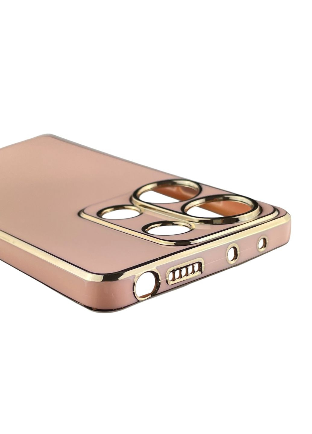 Чехол для Redmi Note 13 Pro 4G женский с золотой окантовкой на сяоми редми нот 13 про 4г розовый Xiaomi (366022467)