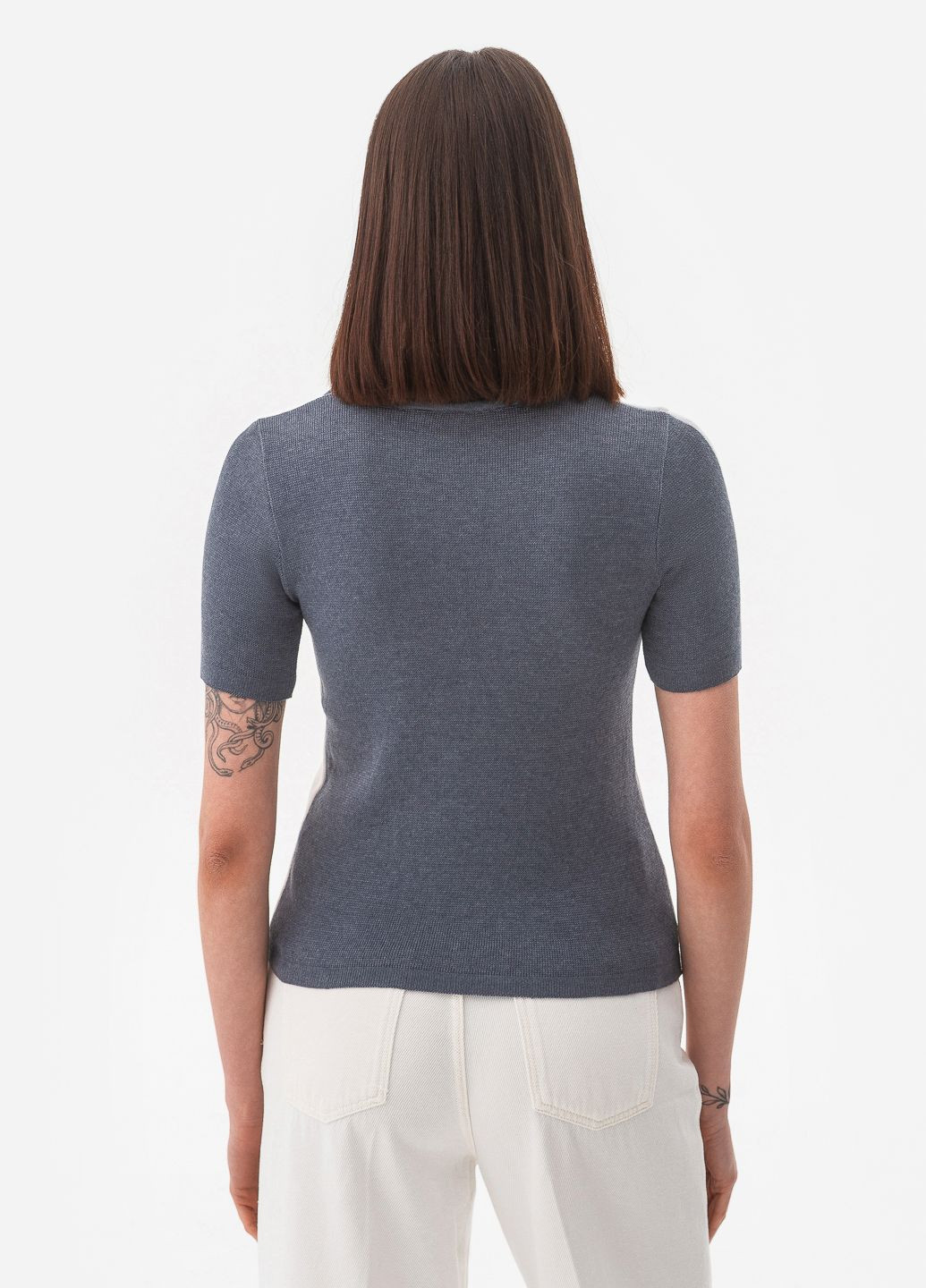 Серый женский тонкий цветной «поло» SVTR