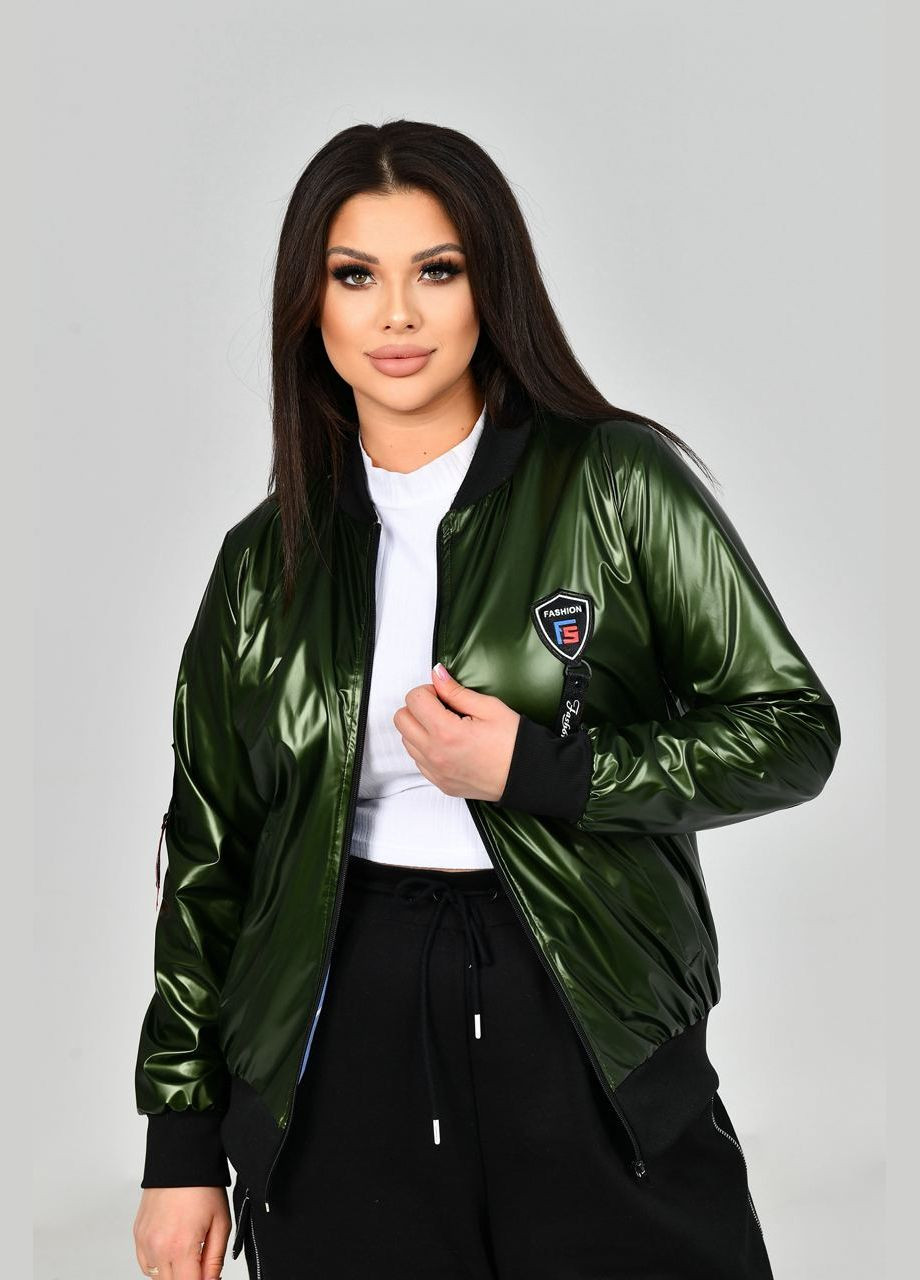 Зелена жіноча куртка колір зелений р.48/50 453432 New Trend