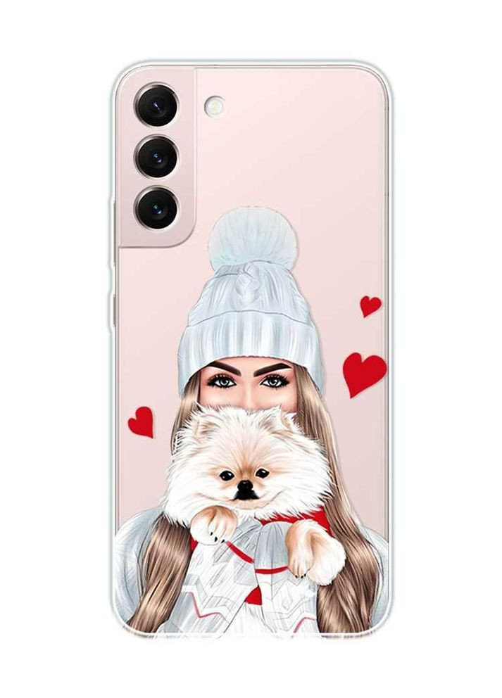 Прозорий чохол на Samsung Galaxy S22:: Дівчина з песиком (принт 142) Creative (362963871)