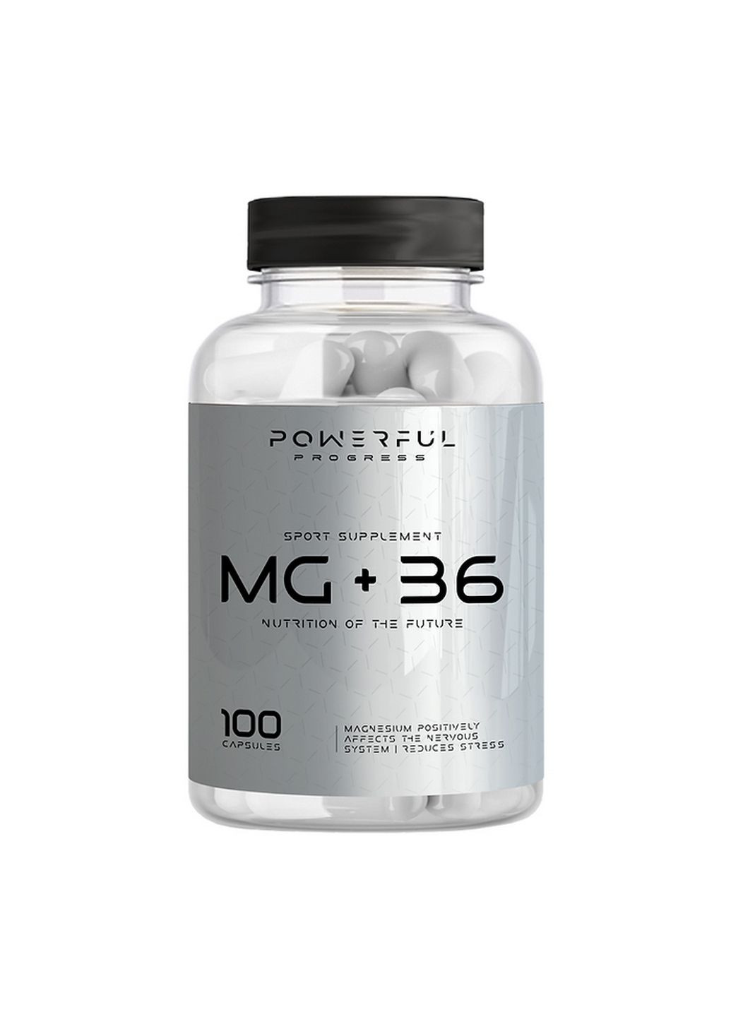 Вітаміни та мінерали Mg+B6, 100 капсул Powerful Progress (293483250)