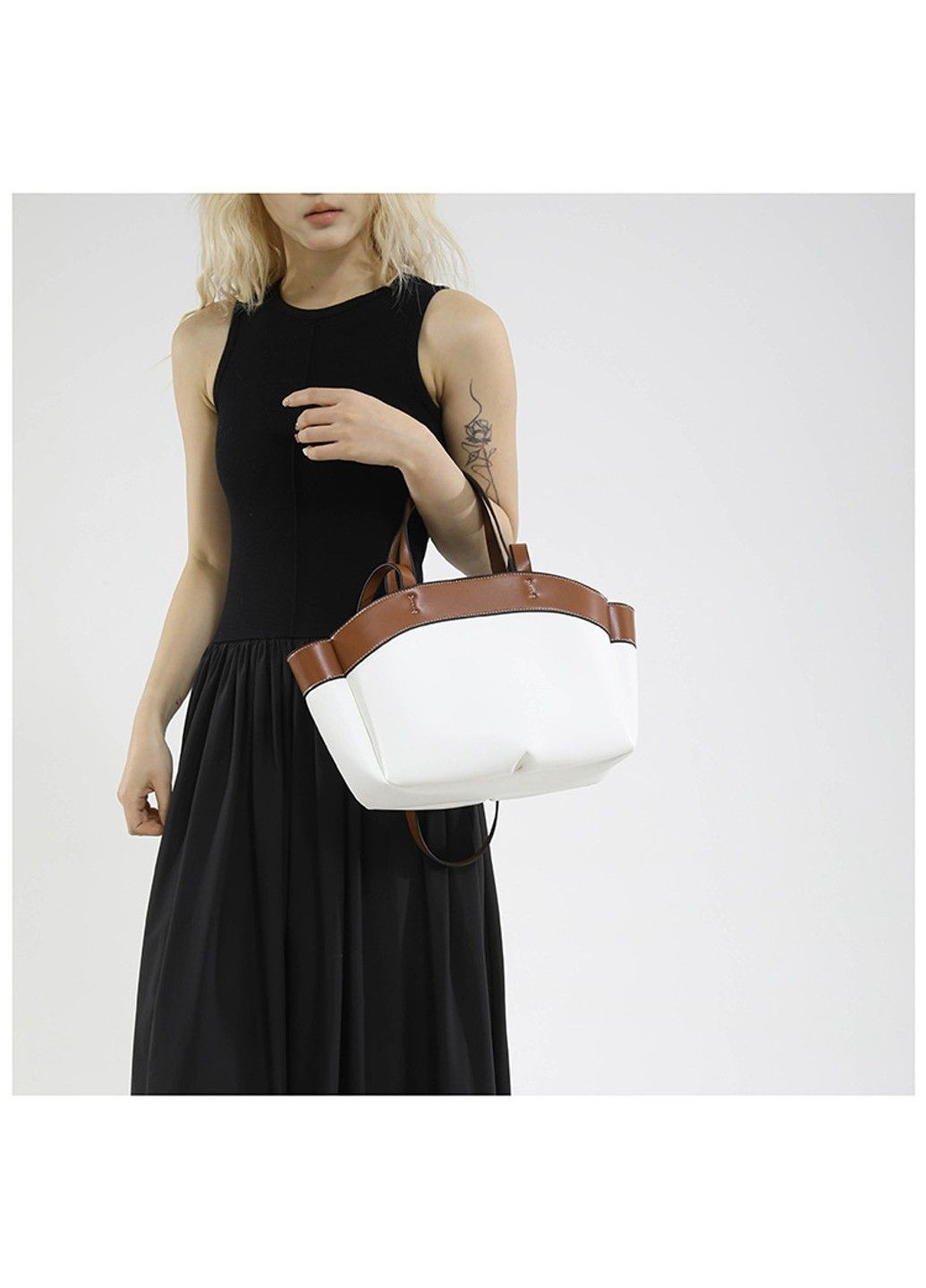 Сумка жіноча тоут бежева з екошкіри Zara No Brand (364134773)