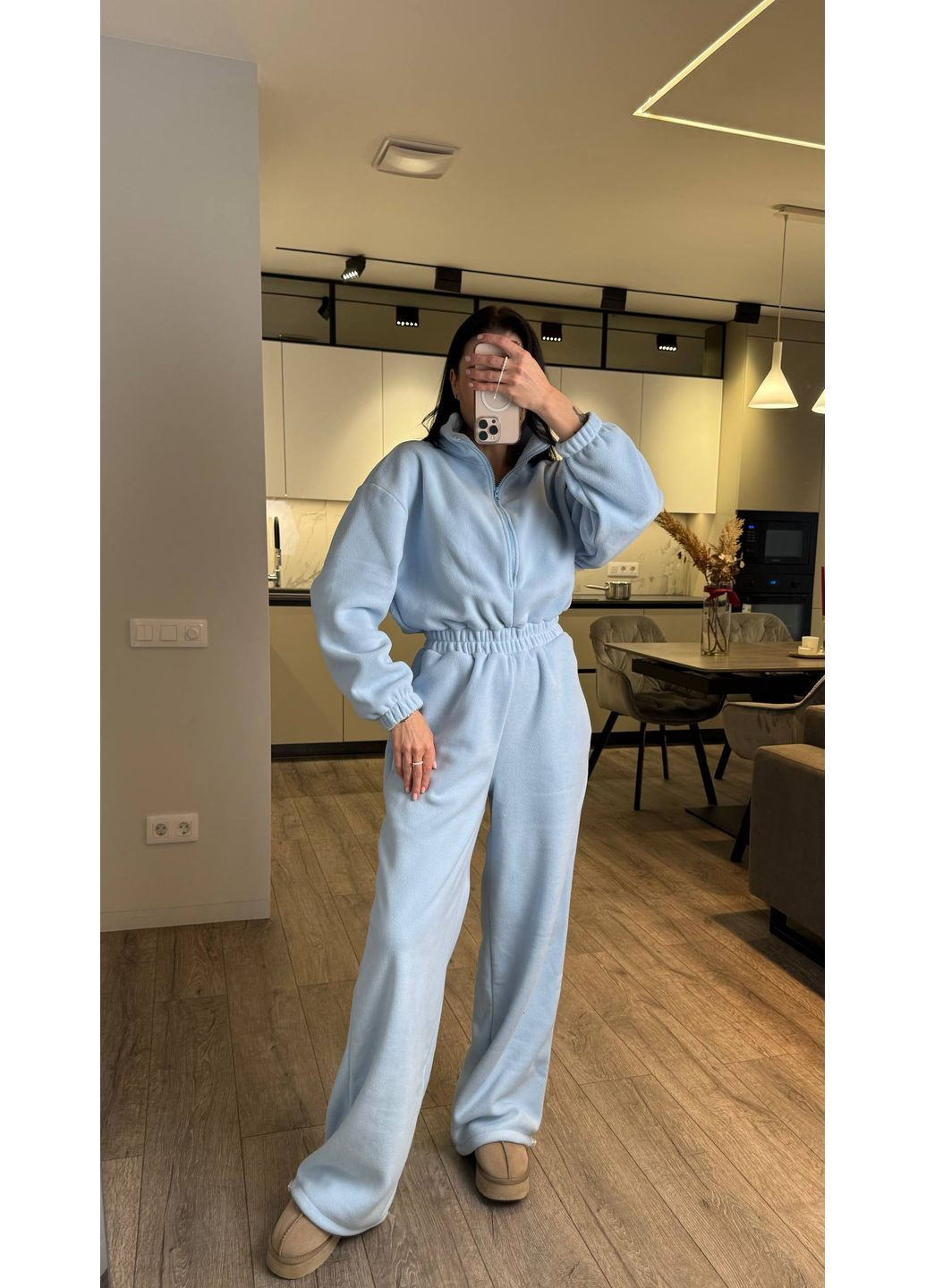 Женский флисовый комбинезон Osoblyva комбинезон-брюки голубой