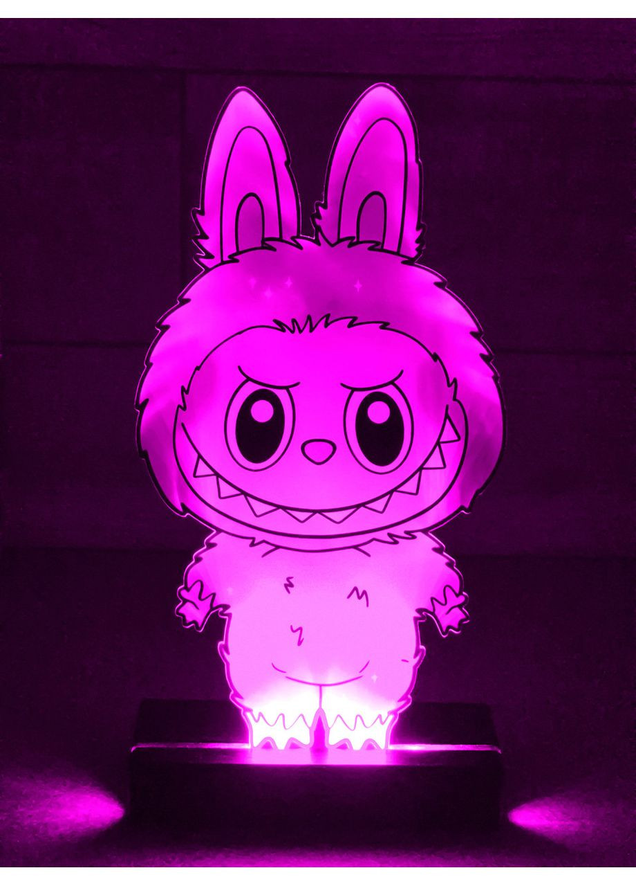 Дитячий нічник з регулюванням підсвітки Лабубу на світлій підставці (дизайн 1) CASE CONTROL (356123218)