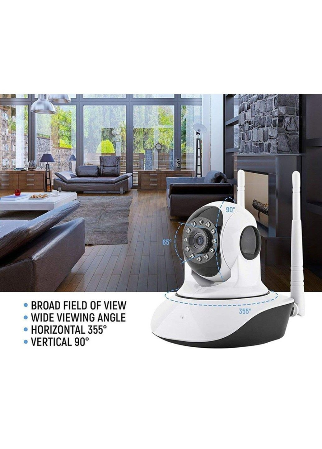 Панорамна камера відеоспостереження V380 Q5 IP Wi-Fi (360 градусів) Біла No Brand (332634928)