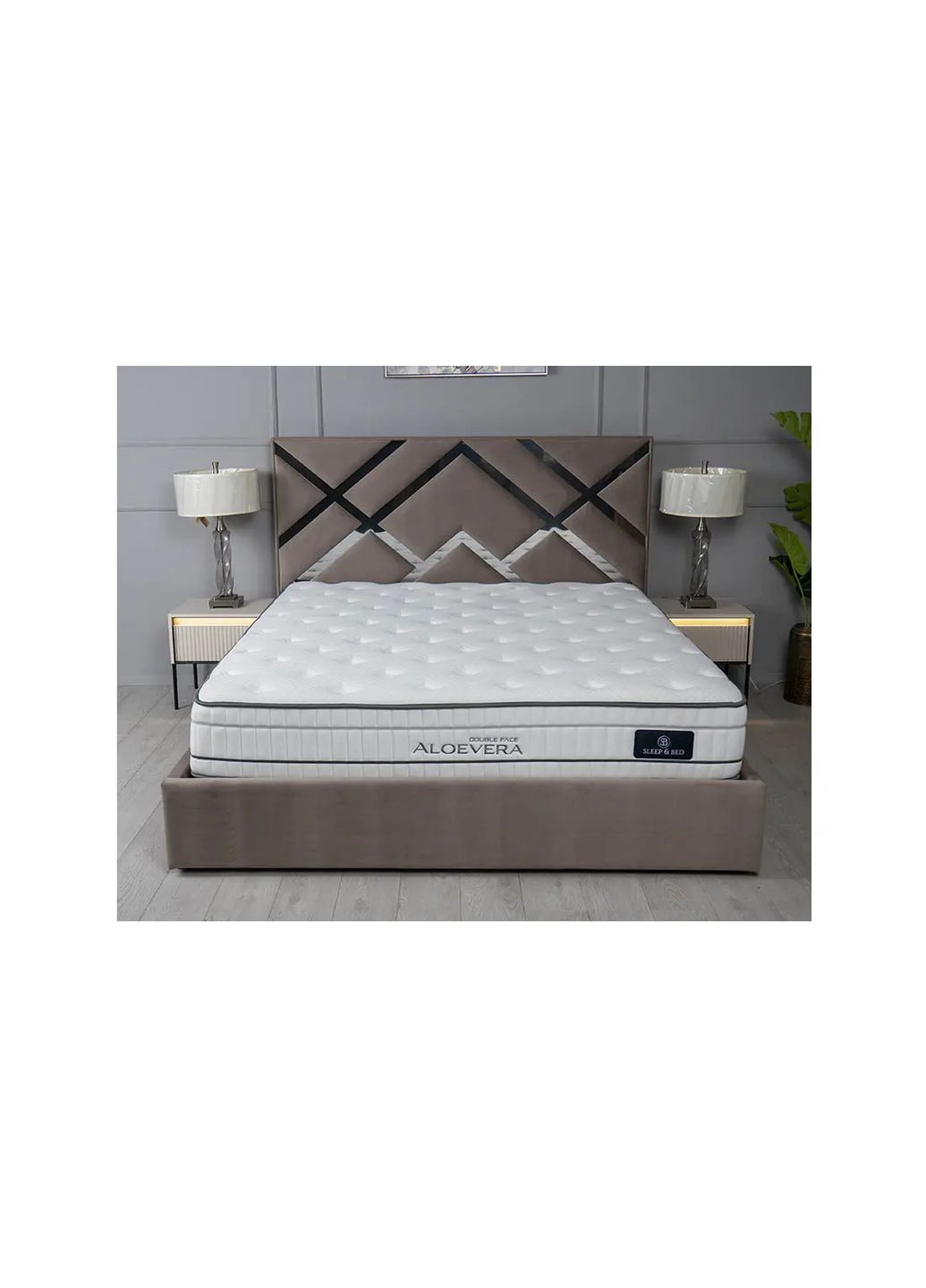 Тумба приліжкова Тренд / Trend бежевий/чорний з підсвіткою TR-10 LENART (358934172)