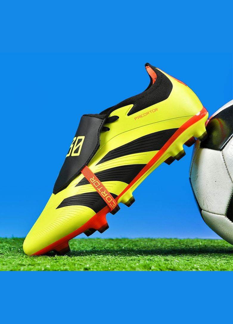 Желтые футбольные бутсы No Brand без шнурков