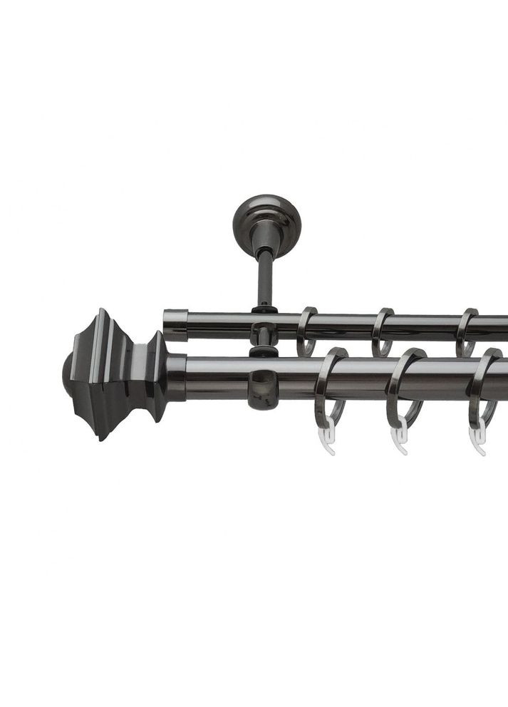 Карниз Борджеза металевий дворядний відкритий гладка труба Онікс 25\16 мм 200 см (6708011) ORVIT (300798298)