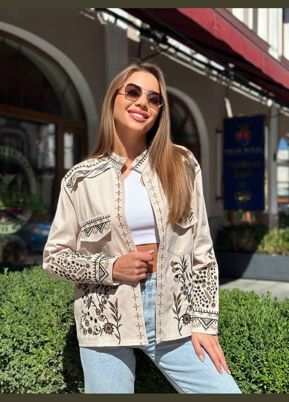 Жіноча вишиванка-жакет Щедра молочна ESQ 4532 (305395999)