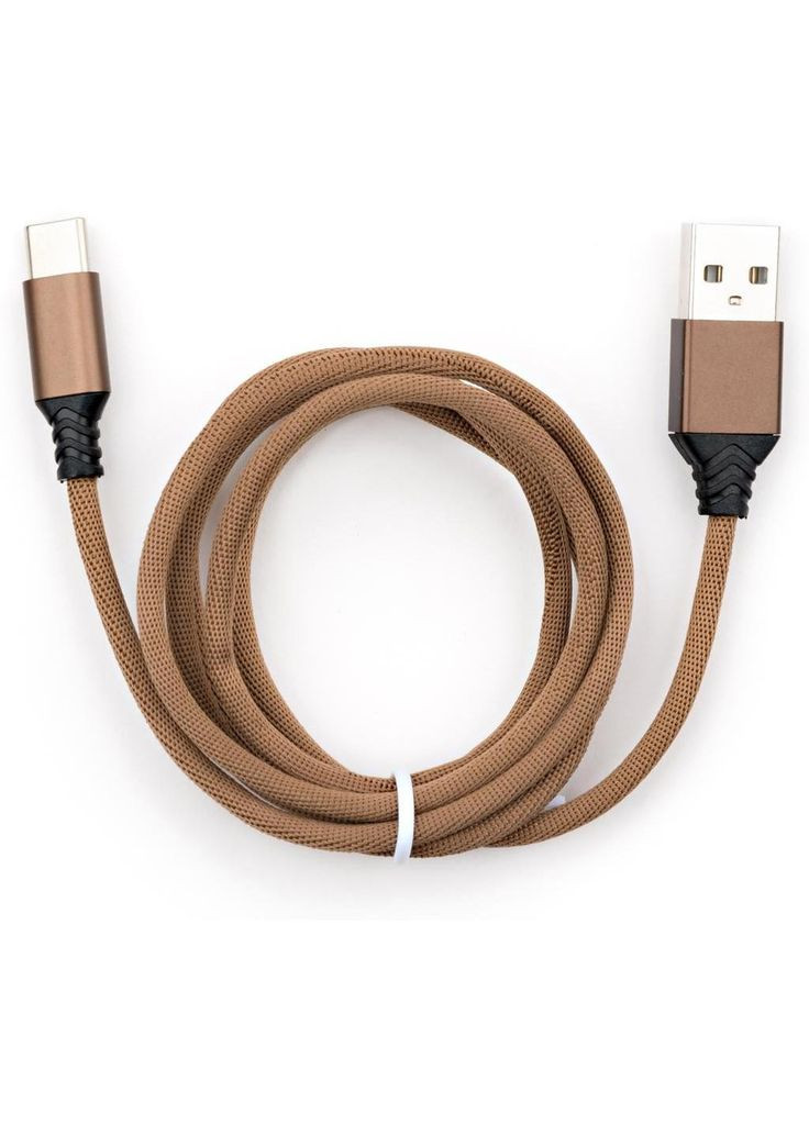 Дата кабель USB 2.0 AM to Type-C nylon 1m brown (m436947) Vinga USB 2.0 AM to USB-C 1.0m nylon brown (367071387)