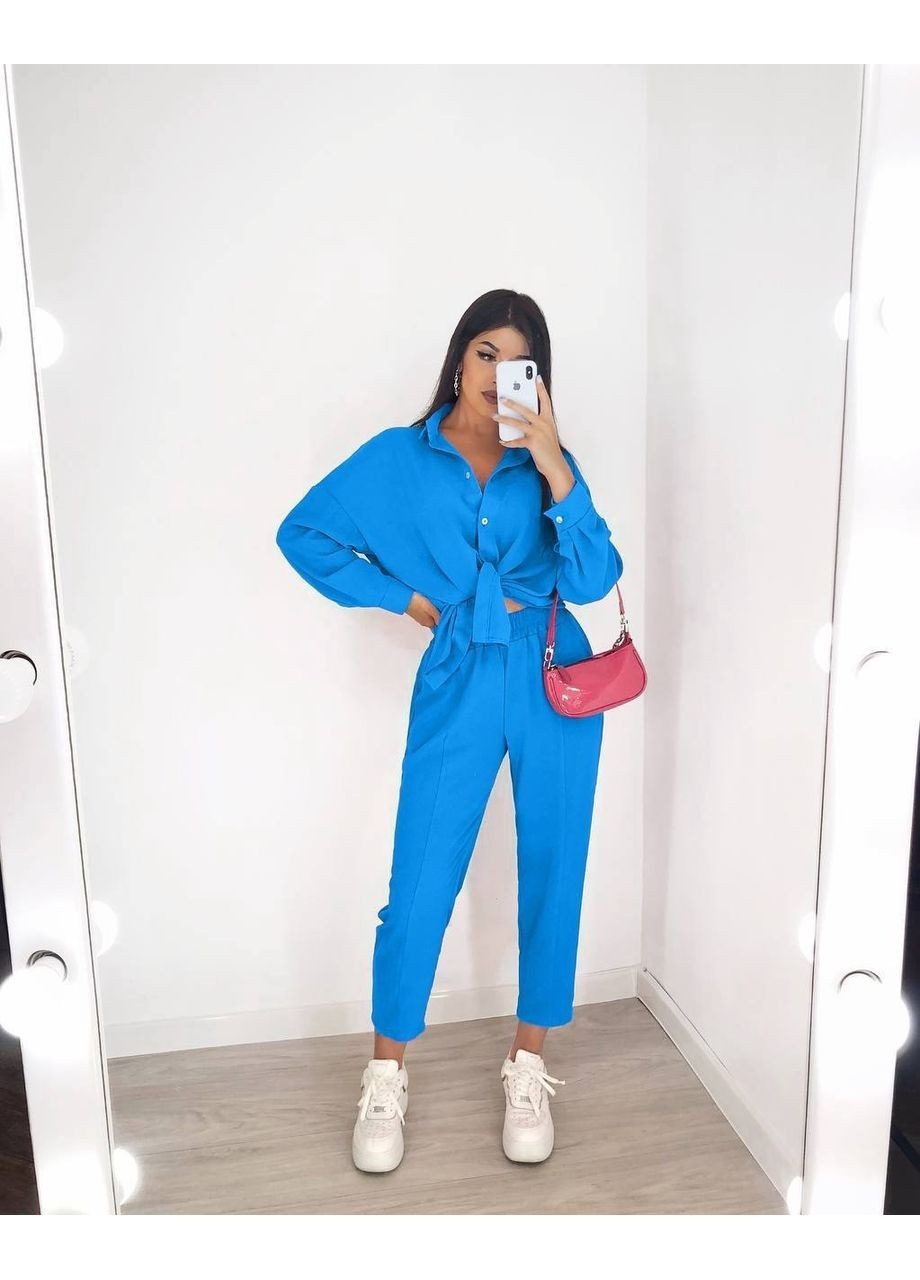 Костюм (рубашка, брюки), цвет Голубой No Brand (362415453)