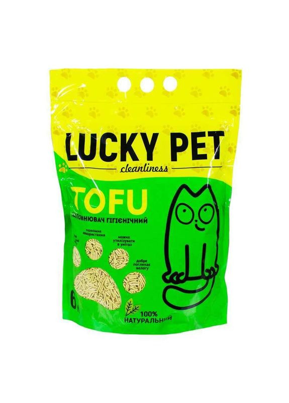 Tofu Green Tea - Наповнювач соєвий Тофу з ароматом зеленого чаю для котячого туалету - 6 л / 2,6 кг Lucky Pet (327069858)