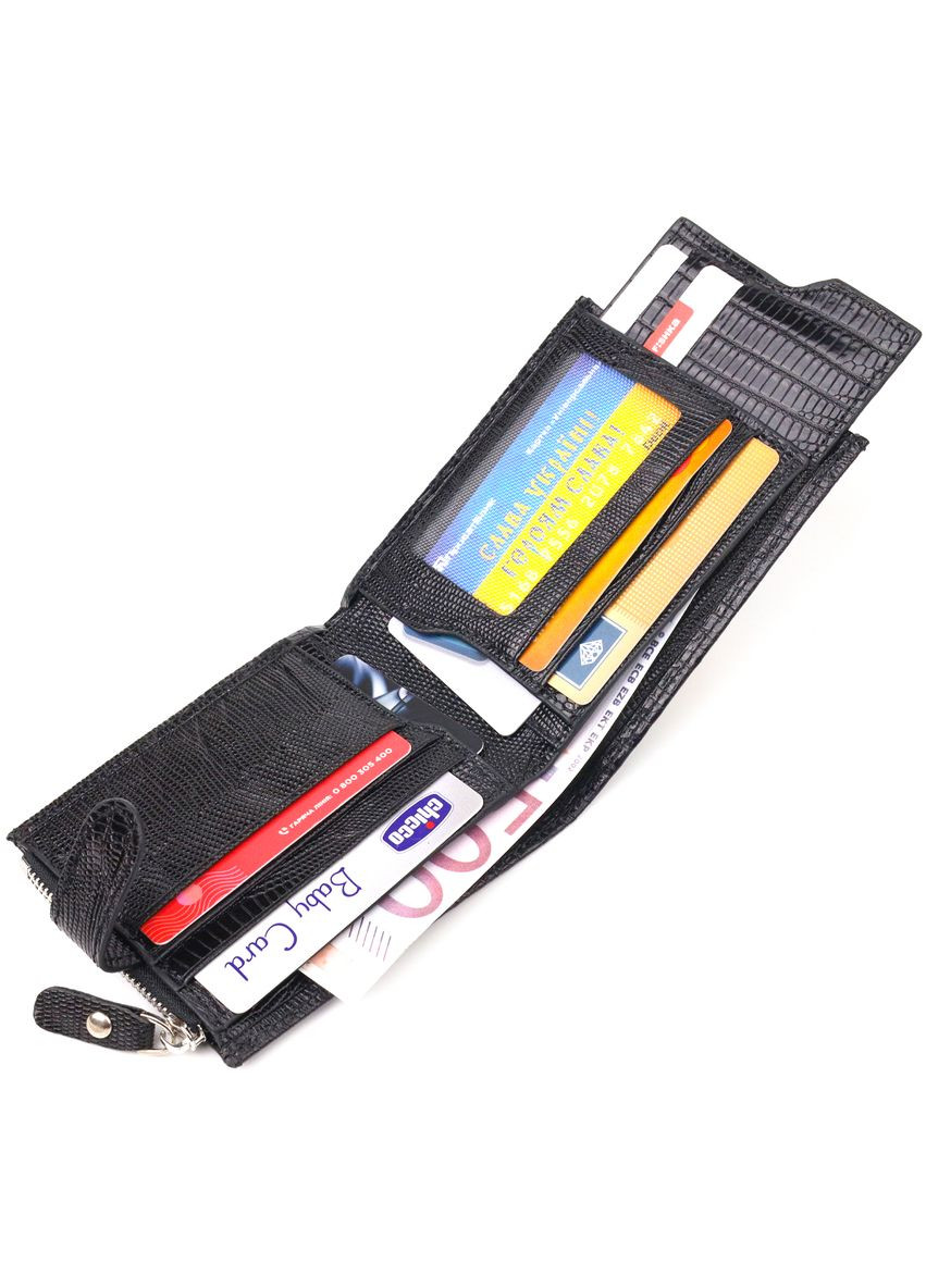 Гаманець чоловічий Шкіряний горизонтальний 21506 Чорний Canpellini (306881776)