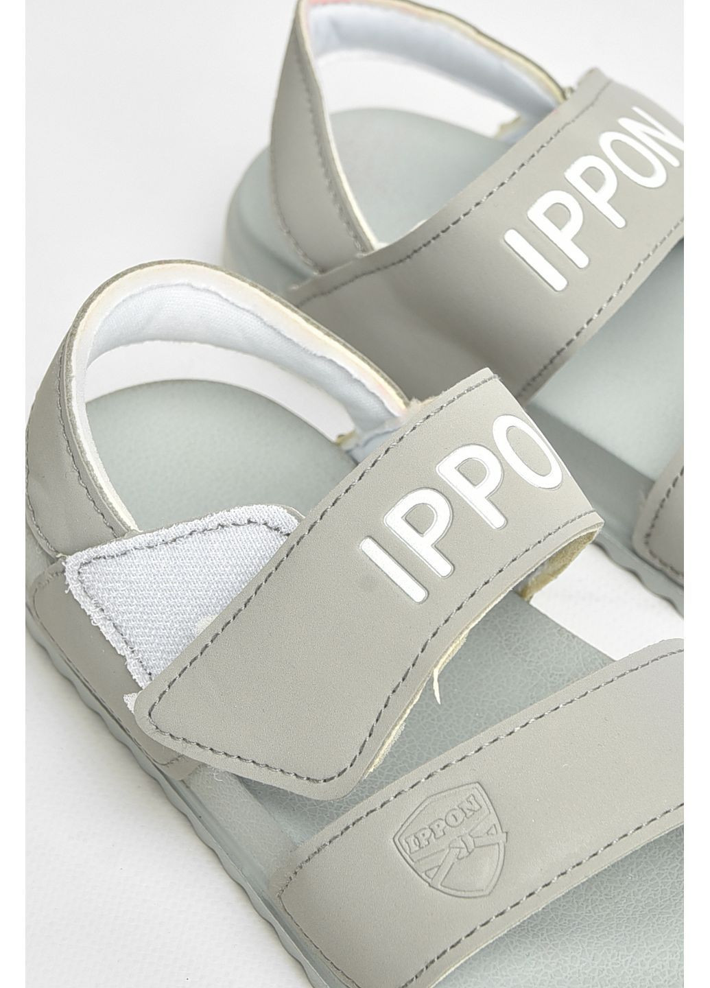 Серые сандали детские серого цвета на липучке Let's Shop