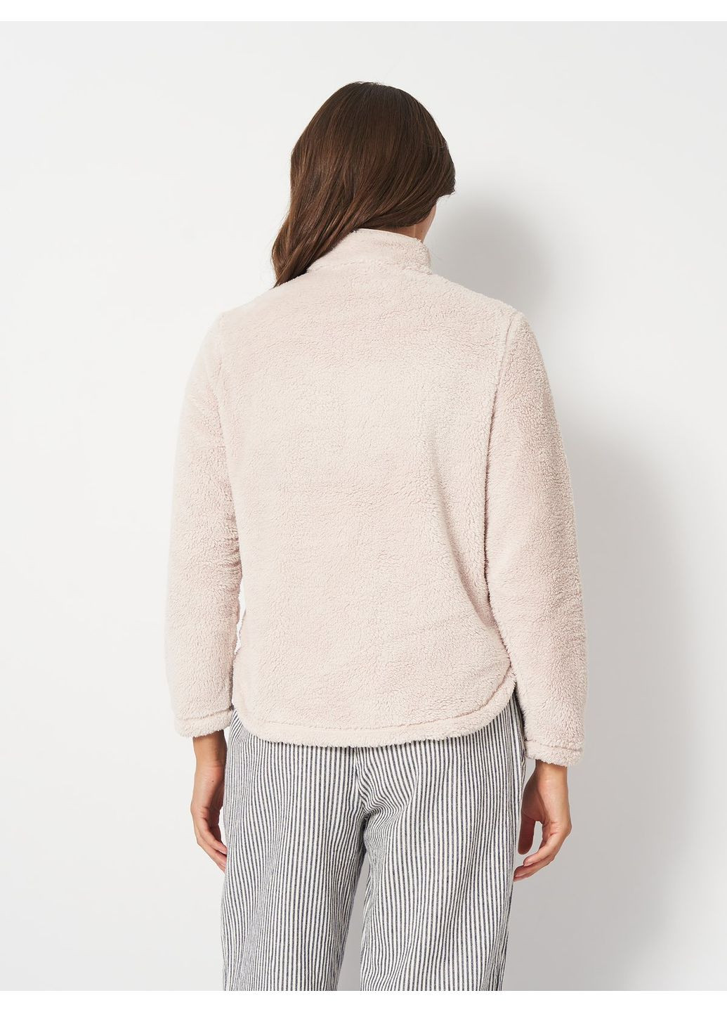 Світло-сірий світшот хутряний H&M однотонний (358640391)