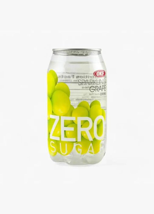 Напиток газированный освежающий Без Сахара Sparkling Grape Zero Sugar Окф Игристый зеленый Виноград Баночка 350мл OKF (340461889)