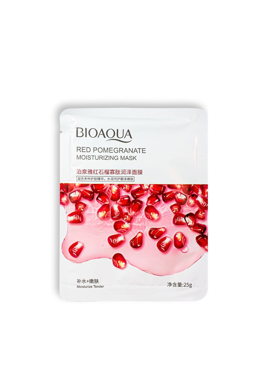 Зволожуюча маска для обличчя Red Pomegranate тканинна 25 г (BQY87228) Bioaqua (355313310)
