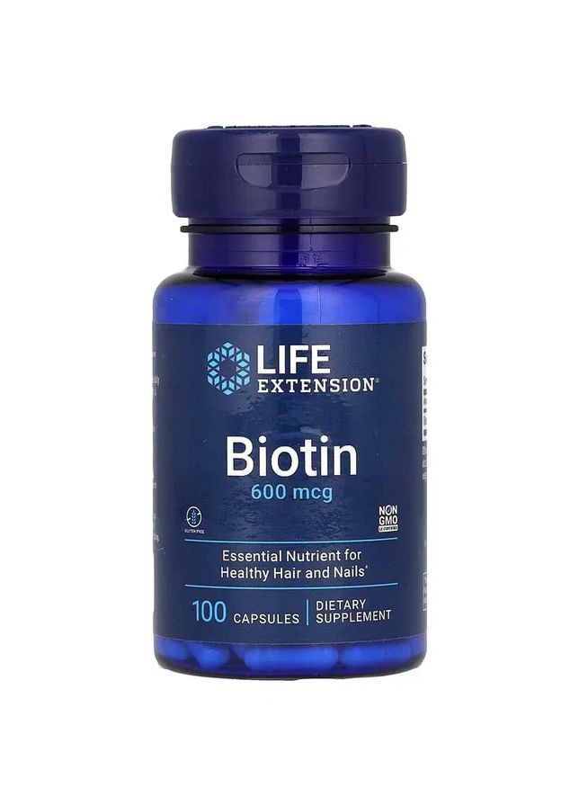 Біотин Biotin 600 мкг 100 капсул Life Extension (361115722)
