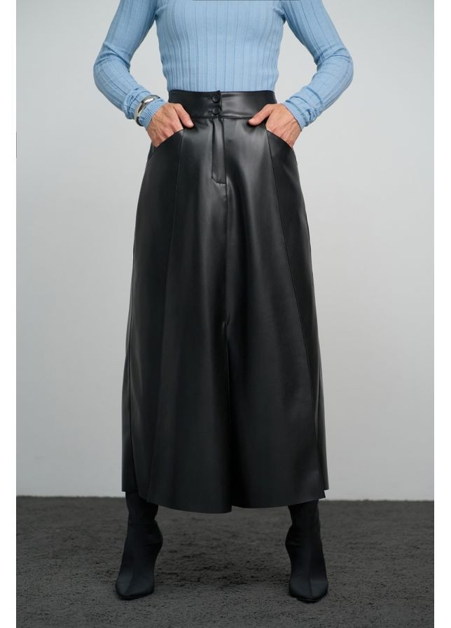 Черная юбка с карманами 3073 черный Triko Bakh