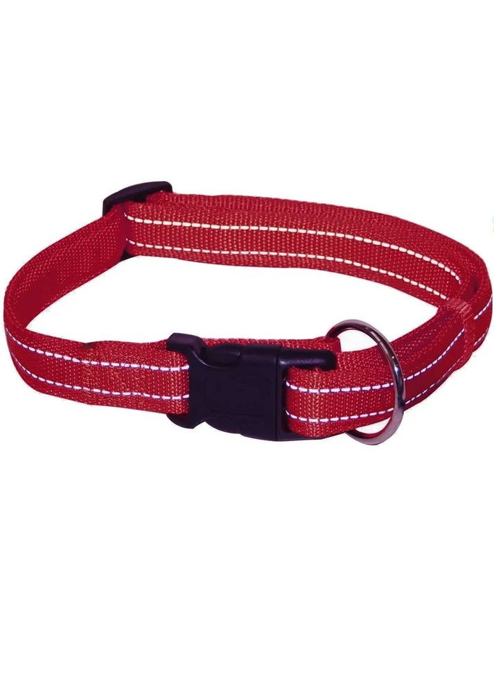 Ошейник SOFT REFLECTIVE светоотражающий, мягкий, бордо, нейлон, 35 - 55 х 2 см (8023222227392) Croci (322125035)