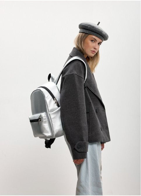 Жіночий класичний міський рюкзак з екошкіри Срібний (38950251235) Sambag (368833607)