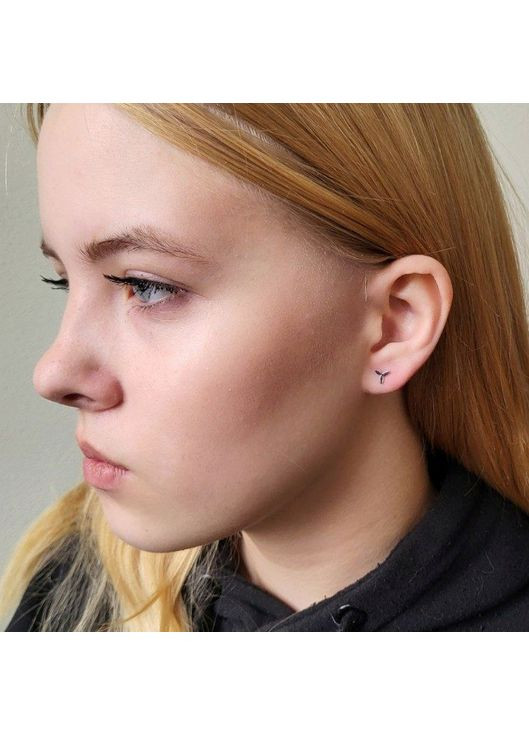 Срібні сережки гвоздики на закрутках Гілочка без каменів срібло 925 проби Родоване вс162/1р 1.47г Nobrand (364653498)