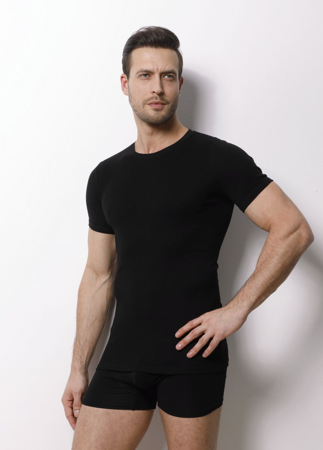 Черная футболка мужская svman с коротким рукавом Sevim