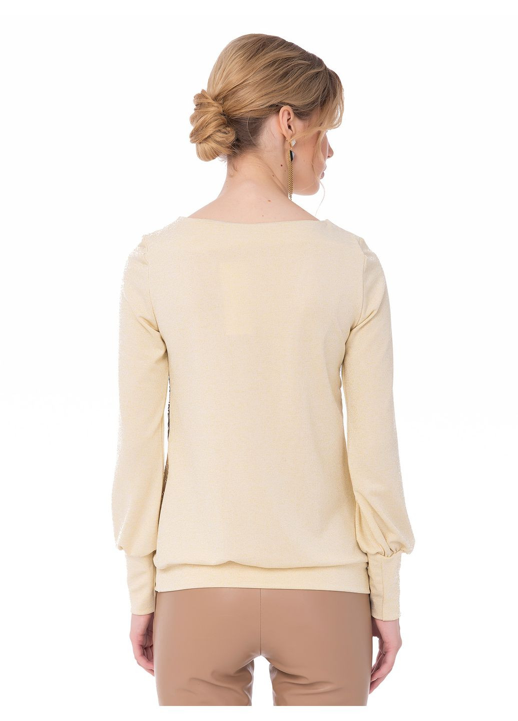 Комбинированная трикотажная блуза с гипюровой вставкой - ua42 / eu36 Iren Klairie