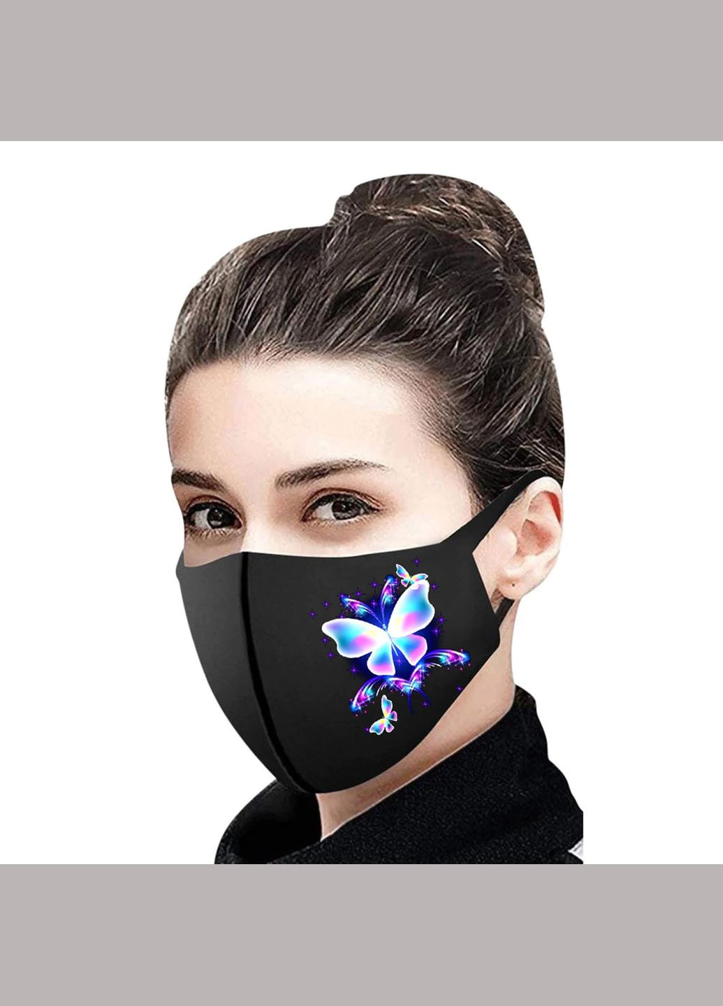 Тканевая маска для лица с красивым принтом, моющиеся, многоразовая маска, легко дышать в ней No Brand (285272318)