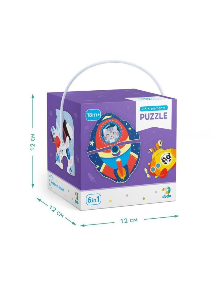 Детский пазл Транспорт DoDo 300154, 2-3-4 элемента DoDo Toys (334154722)
