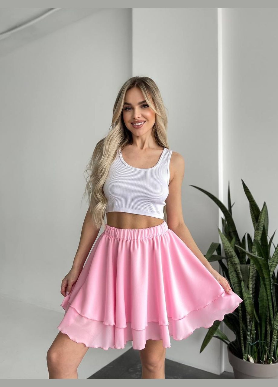 Повітряна спідниця міні рожевого кольору 32460 Fashion (327797937)
