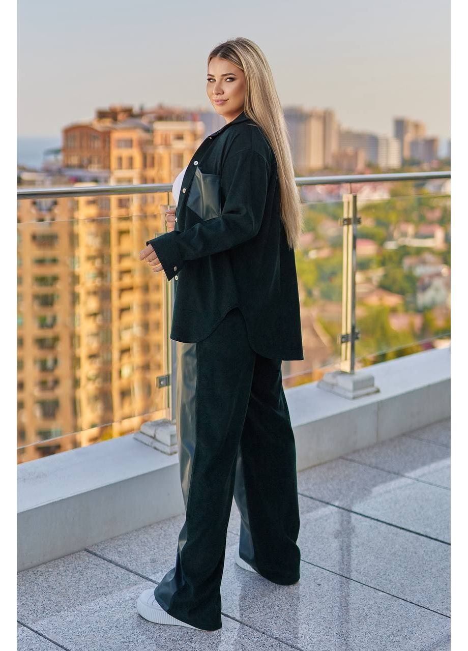 Женский вельветовый костюм изумрудного цвета New Trend (361679481)