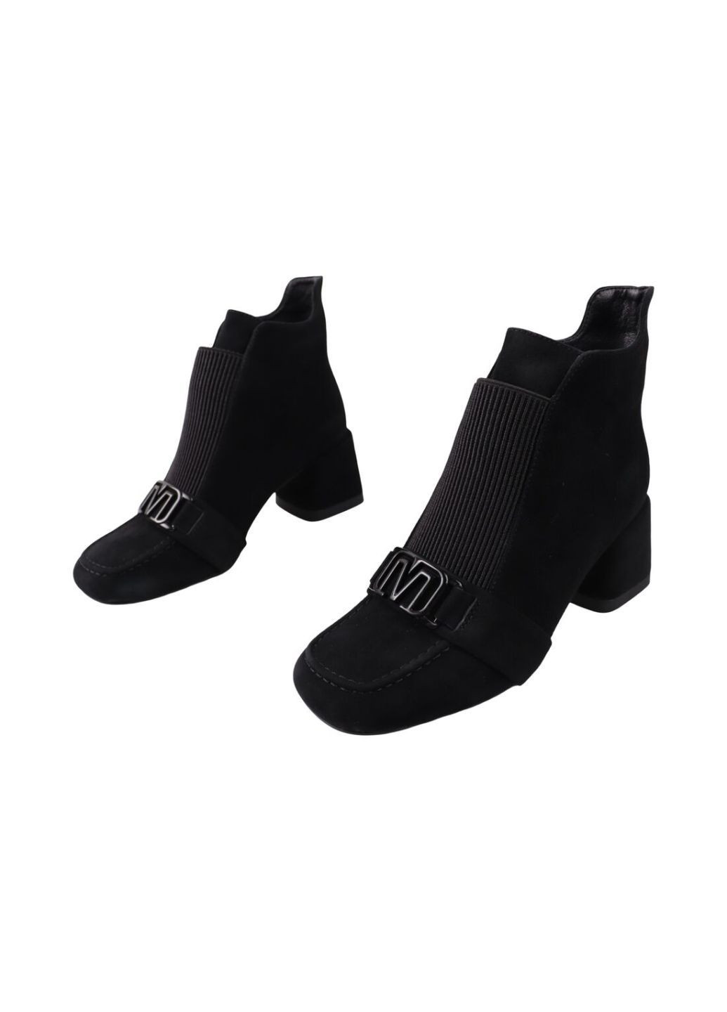 Чорні ботильйони жіночі чорні натуральна замша FARINNI 935-25DH