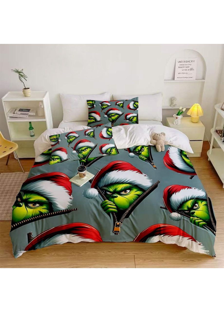 Полуторний комплект постільної білизни з мікросатину Історії з Грінчем (Grinch) Україна ТД (369658130)