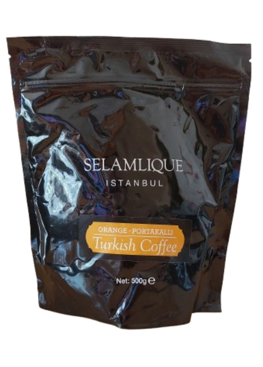 Турецкий кофе мелкомолотый с апельсином 500 г, кофе для турки средней обжарки, умеренно крепкий Selamlique (346532708)