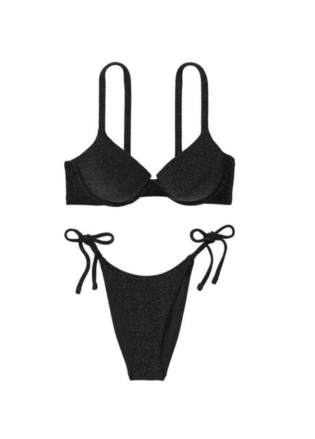 Черный демисезонный женский купальник shimmer icon bikini черный 34с+s Victoria's Secret