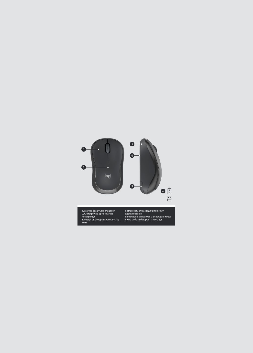 Комплект (920-009800) Logitech MK295 Silent UA Graphite (370019406)