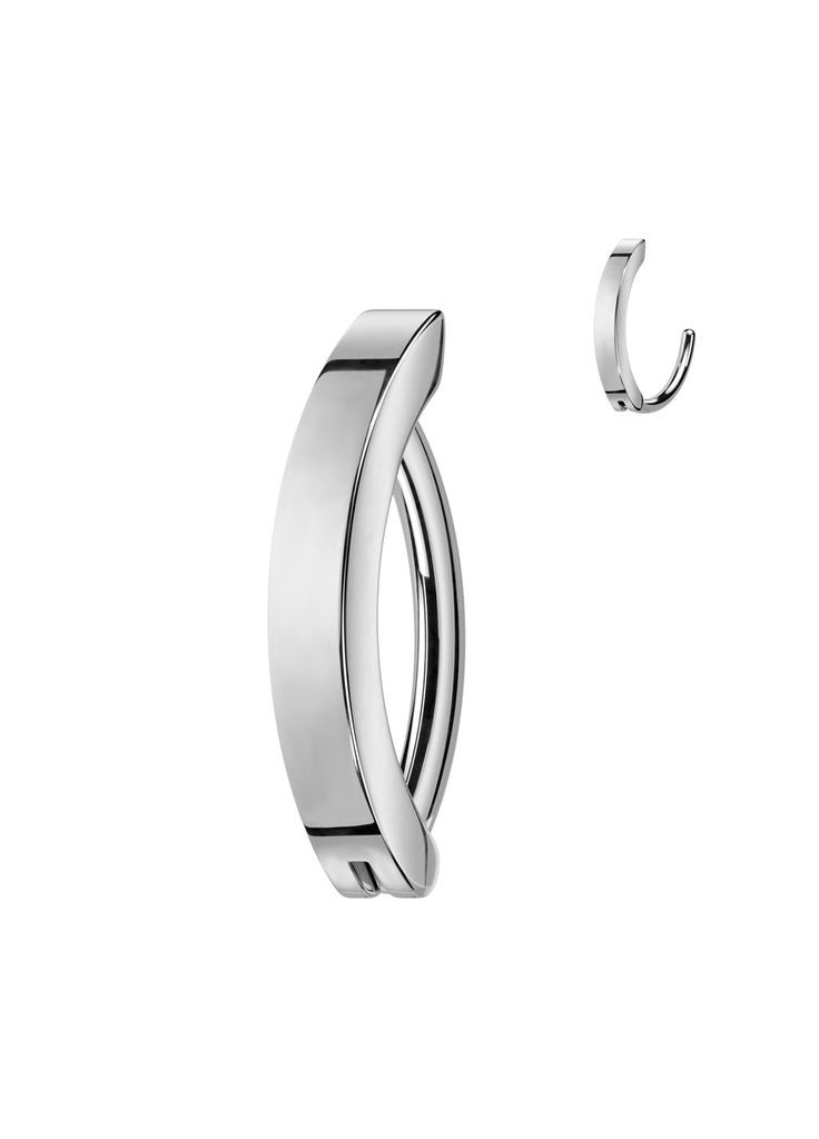 Сережки клікер зі сталі RHN01-1410-ST для зимового пірсингу в пупок (Штанга: 10мм; Колір: Сріблястий) Spikes (333698458)