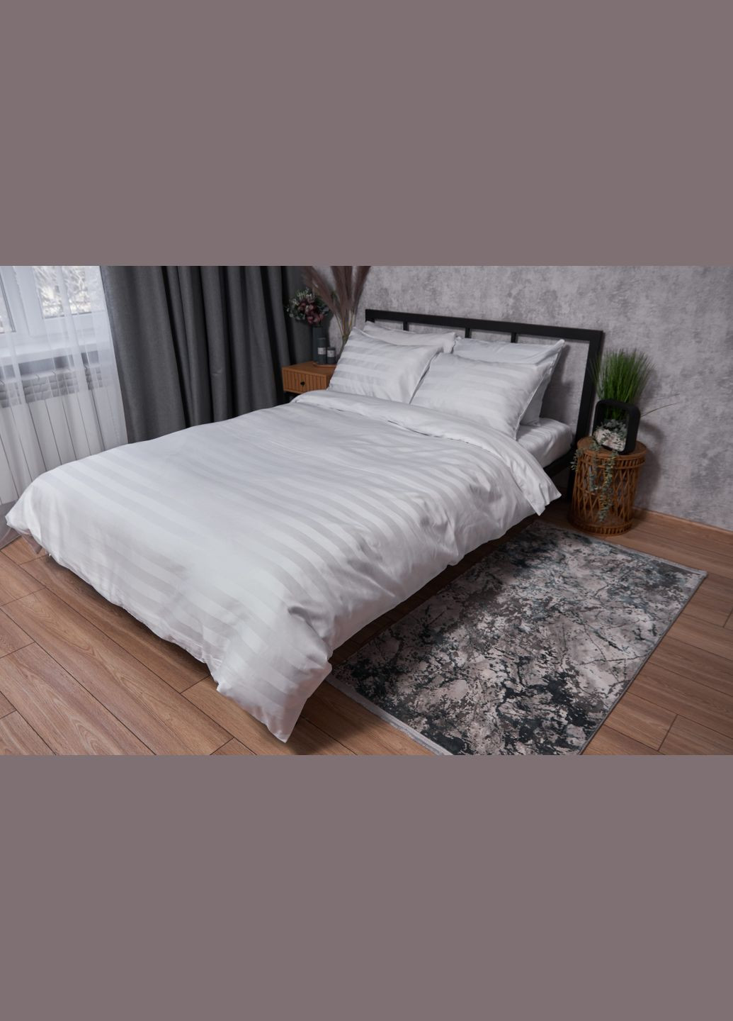 Комплект постельного белья Satin Premium двуспальный 175х210 наволочки 4х70х70 (MS-820002937) Moon&Star royal white (288043377)