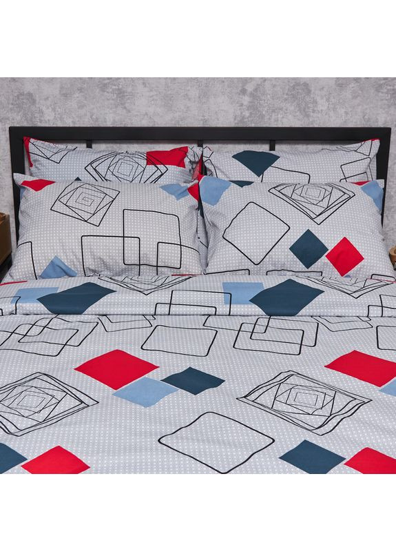 Комплект постільної білизни Бязь Gold Люкс «» Євро 200х220 наволочки 4х70х70 (MS-820007119) Moon&Star Urban Grid (356112632)