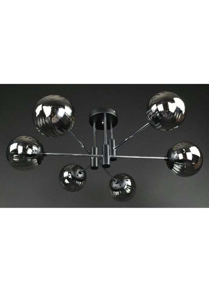 Люстра стельова на 6 лампочок 27761 Чорний 28х72х72 см. Sunnysky (324396473)