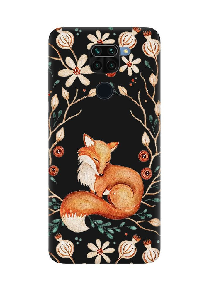 Матовий чорний чохол на Xiaomi Redmi Note 9 Лисичка (принт 420) Creative (368775292)