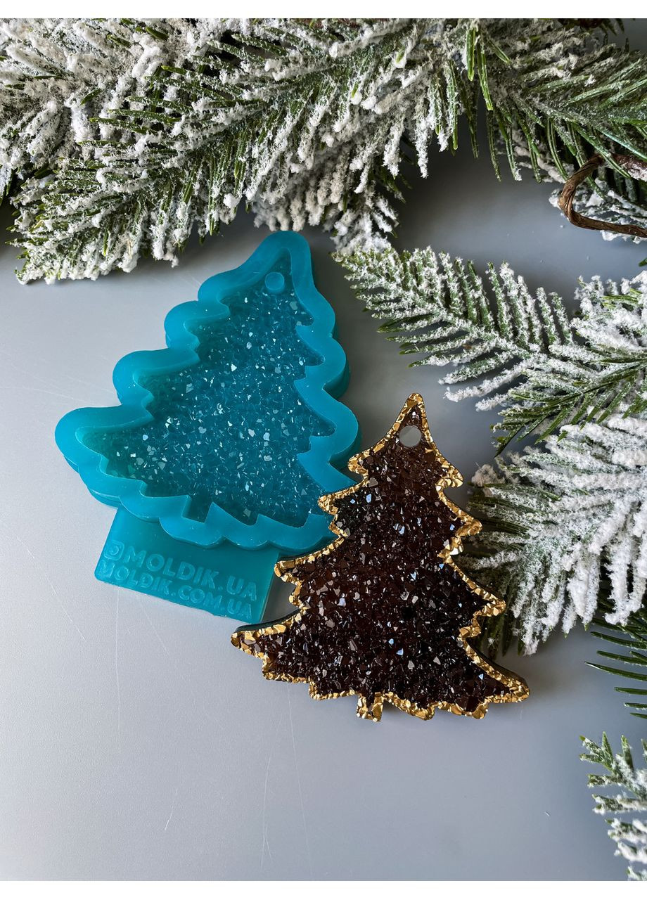Молд повністю кристалічний ялинка форма для новорічних іграшок на ялинку силіконова форма для епоксидної смоли No Brand (370566610)