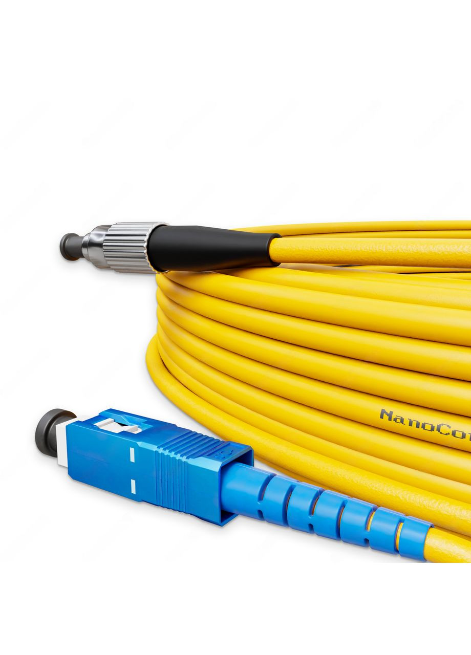 Патч-корд оптичний FC/UPC-SC/UPC Жовтий LSZH, Singlemode G.652.D (SM), Simplex, 3мм - 10 м NanoConnect (299337860)